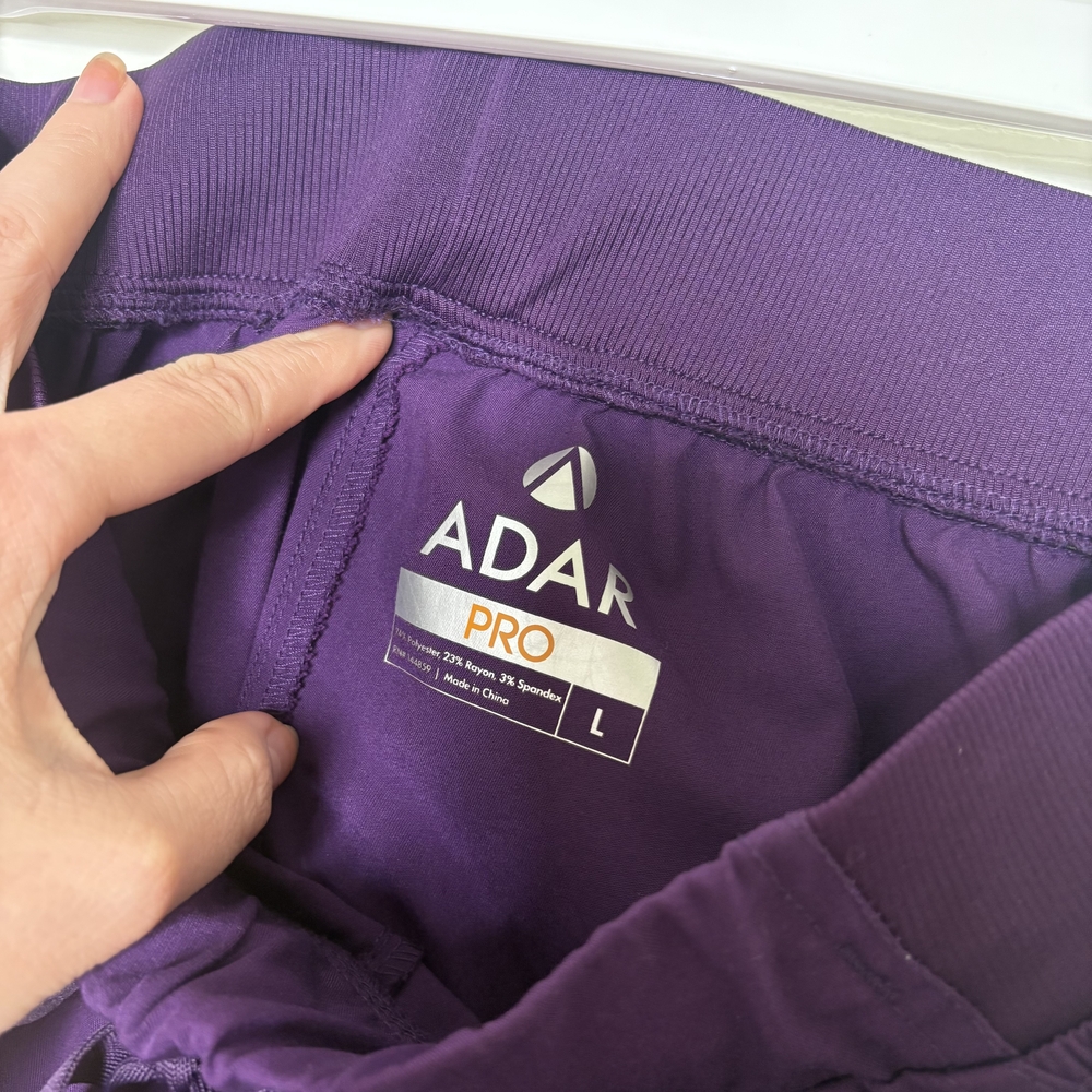 ADAR Women's Bold Purple Eggplant Scrub Pants Size Large - Picture 9 of 10
